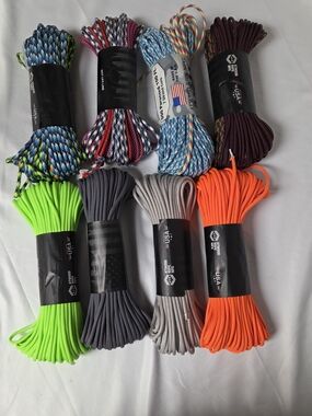 Atwood 550 Paracord 100' Hanks - 8 Hanks Assorted Colors